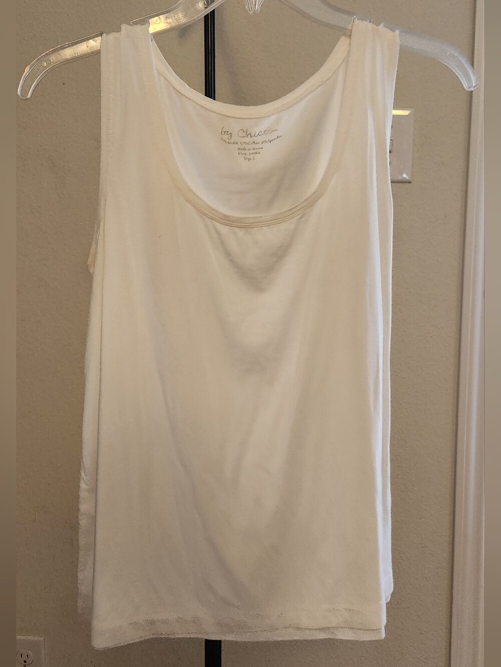 Chico's Cream Scoop-Neck Layering Tank